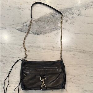 Rebecca Minkoff Black Crossbody Bag with Silver Chain